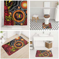Celebrating 50 Years Papua New Guinea Bathroom Set Aboriginal Mix Papuan Pattern - Polynesian Pride