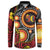 Celebrating 50 Years Papua New Guinea Button Sweatshirt Aboriginal Mix Papuan Pattern - Polynesian Pride