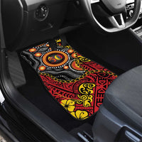 Celebrating 50 Years Papua New Guinea Car Mats Aboriginal Mix Papuan Pattern - Polynesian Pride