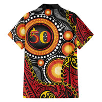 Celebrating 50 Years Papua New Guinea Family Matching Puletasi and Hawaiian Shirt Aboriginal Mix Papuan Pattern - Polynesian Pride