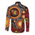 Celebrating 50 Years Papua New Guinea Long Sleeve Button Shirt Aboriginal Mix Papuan Pattern - Polynesian Pride
