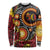 Celebrating 50 Years Papua New Guinea Long Sleeve Shirt Aboriginal Mix Papuan Pattern - Polynesian Pride