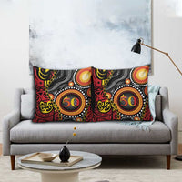 Celebrating 50 Years Papua New Guinea Pillow Cover Aboriginal Mix Papuan Pattern - Polynesian Pride