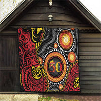 Celebrating 50 Years Papua New Guinea Quilt Aboriginal Mix Papuan Pattern - Polynesian Pride