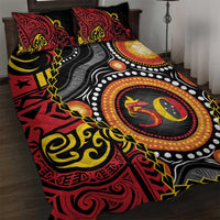 Celebrating 50 Years Papua New Guinea Quilt Bed Set Aboriginal Mix Papuan Pattern - Polynesian Pride