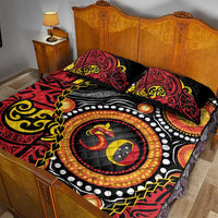 Celebrating 50 Years Papua New Guinea Quilt Bed Set Aboriginal Mix Papuan Pattern - Polynesian Pride
