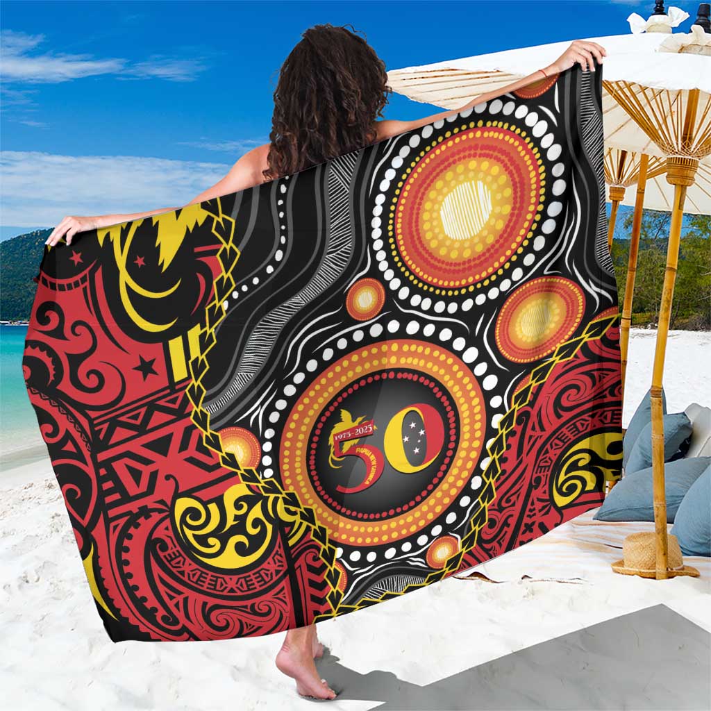 Celebrating 50 Years Papua New Guinea Sarong Aboriginal Mix Papuan Pattern - Polynesian Pride