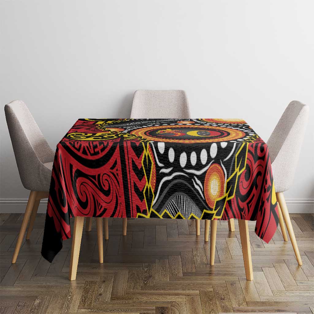 Celebrating 50 Years Papua New Guinea Tablecloth Aboriginal Mix Papuan Pattern - Polynesian Pride