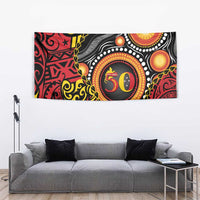 Celebrating 50 Years Papua New Guinea Tapestry Aboriginal Mix Papuan Pattern - Polynesian Pride