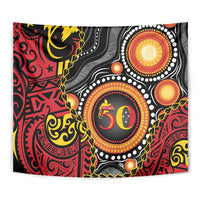 Celebrating 50 Years Papua New Guinea Tapestry Aboriginal Mix Papuan Pattern - Polynesian Pride