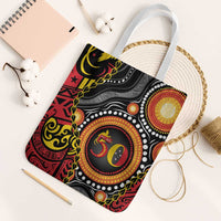 Celebrating 50 Years Papua New Guinea Tote Bag Aboriginal Mix Papuan Pattern - Polynesian Pride