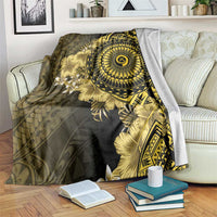 Vanuatu Blanket Hibisus Polynesian Pattern Gold - Polynesian Pride