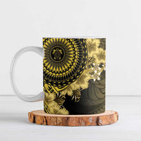 Vanuatu Ceramic Mug Hibisus Polynesian Pattern Gold - Polynesian Pride