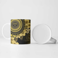Vanuatu Ceramic Mug Hibisus Polynesian Pattern Gold - Polynesian Pride