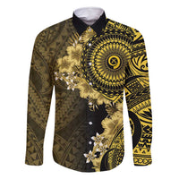 Vanuatu Family Matching Mermaid Dress and Hawaiian Shirt Hibisus Polynesian Pattern Gold - Polynesian Pride
