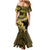 Vanuatu Family Matching Mermaid Dress and Hawaiian Shirt Hibisus Polynesian Pattern Gold - Polynesian Pride