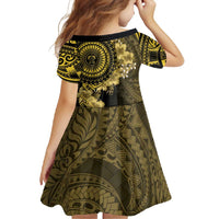 Vanuatu Family Matching Off Shoulder Maxi Dress and Hawaiian Shirt Hibisus Polynesian Pattern Gold - Polynesian Pride