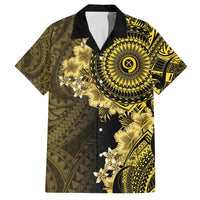 Vanuatu Family Matching Tank Maxi Dress and Hawaiian Shirt Hibisus Polynesian Pattern Gold - Polynesian Pride