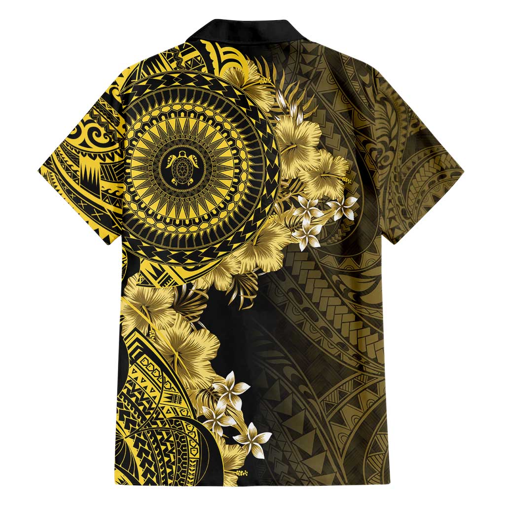 Vanuatu Hawaiian Shirt Hibisus Polynesian Pattern Gold - Polynesian Pride