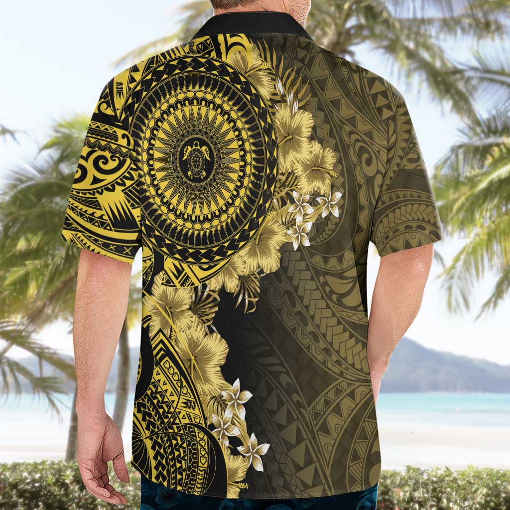 Vanuatu Hawaiian Shirt Hibisus Polynesian Pattern Gold - Polynesian Pride