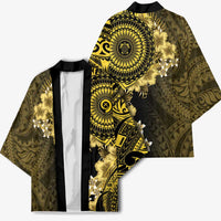 Vanuatu Kimono Hibisus Polynesian Pattern Gold - Polynesian Pride