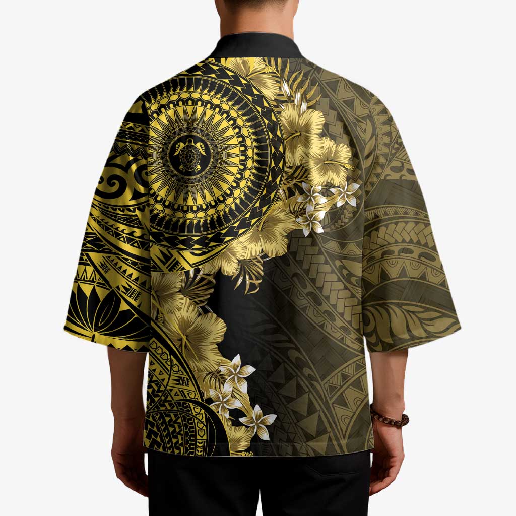 Vanuatu Kimono Hibisus Polynesian Pattern Gold - Polynesian Pride