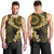 Vanuatu Men Tank Top Hibisus Polynesian Pattern Gold - Polynesian Pride