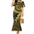 Vanuatu Mermaid Dress Hibisus Polynesian Pattern Gold - Polynesian Pride