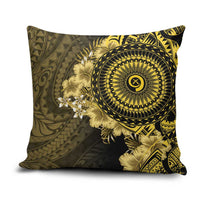 Vanuatu Pillow Cover Hibisus Polynesian Pattern Gold - Polynesian Pride