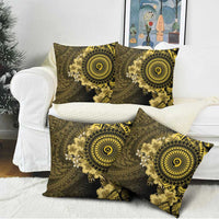 Vanuatu Pillow Cover Hibisus Polynesian Pattern Gold - Polynesian Pride