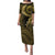 Vanuatu Puletasi Hibisus Polynesian Pattern Gold - Polynesian Pride