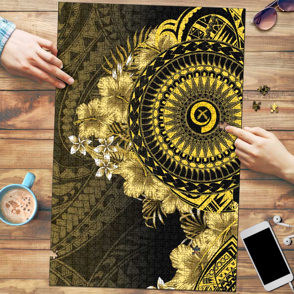 Vanuatu Puzzle Hibisus Polynesian Pattern Gold - Polynesian Pride