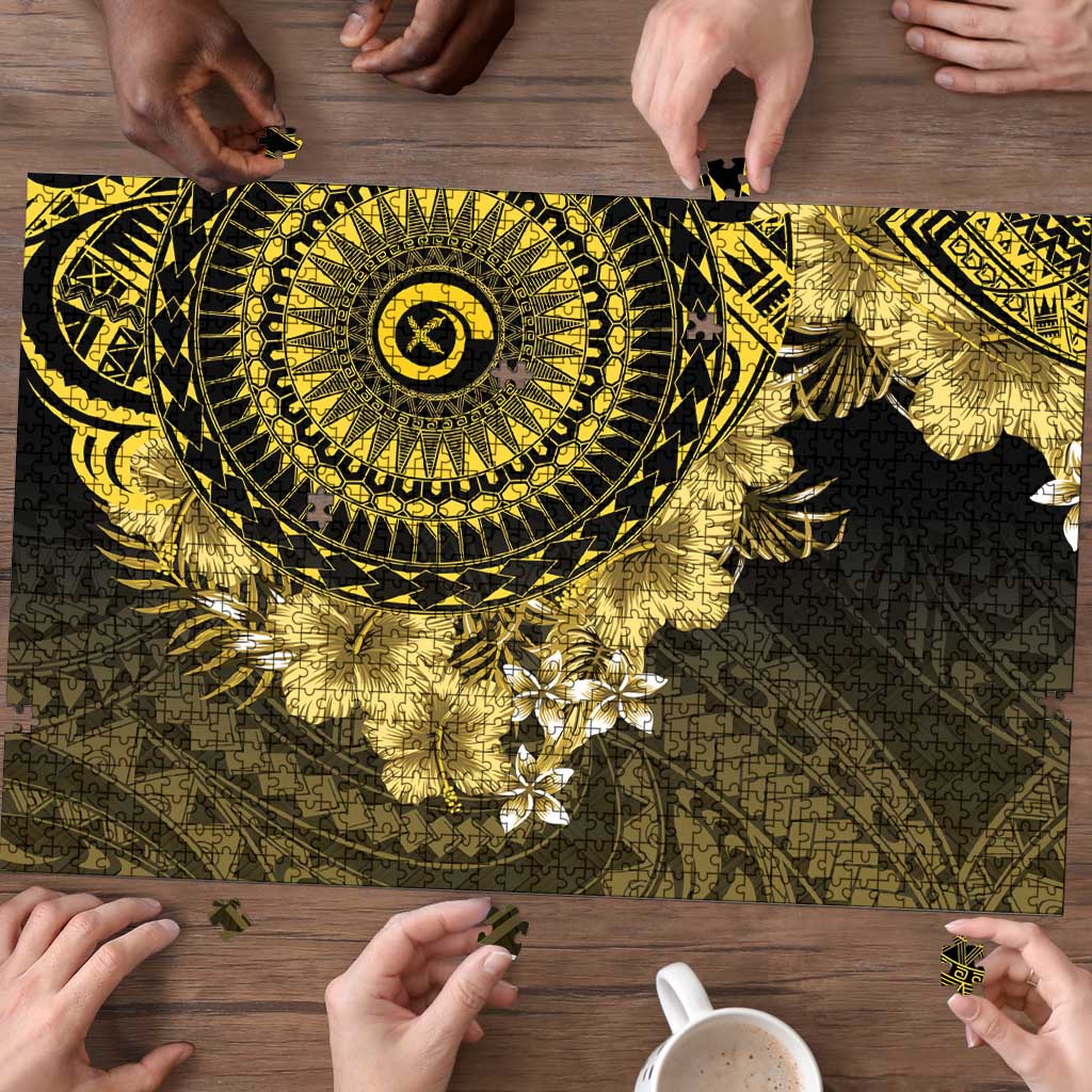 Vanuatu Puzzle Hibisus Polynesian Pattern Gold - Polynesian Pride
