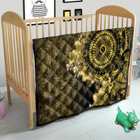 Vanuatu Quilt Hibisus Polynesian Pattern Gold - Polynesian Pride