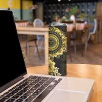 Vanuatu Skinny Tumbler Hibisus Polynesian Pattern Gold - Polynesian Pride