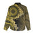 Vanuatu Women Casual Shirt Hibisus Polynesian Pattern Gold - Polynesian Pride