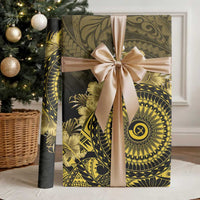 Vanuatu Wrapping Paper Hibisus Polynesian Pattern Gold - Polynesian Pride