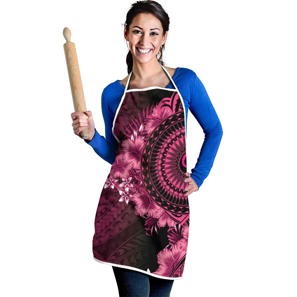 Vanuatu Apron Hibisus Polynesian Pattern Pink - Polynesian Pride