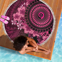 Vanuatu Beach Blanket Hibisus Polynesian Pattern Pink - Polynesian Pride