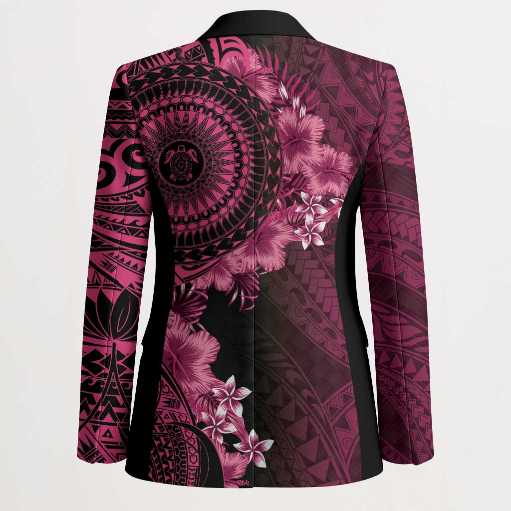 Vanuatu Blazer Hibisus Polynesian Pattern Pink - Polynesian Pride