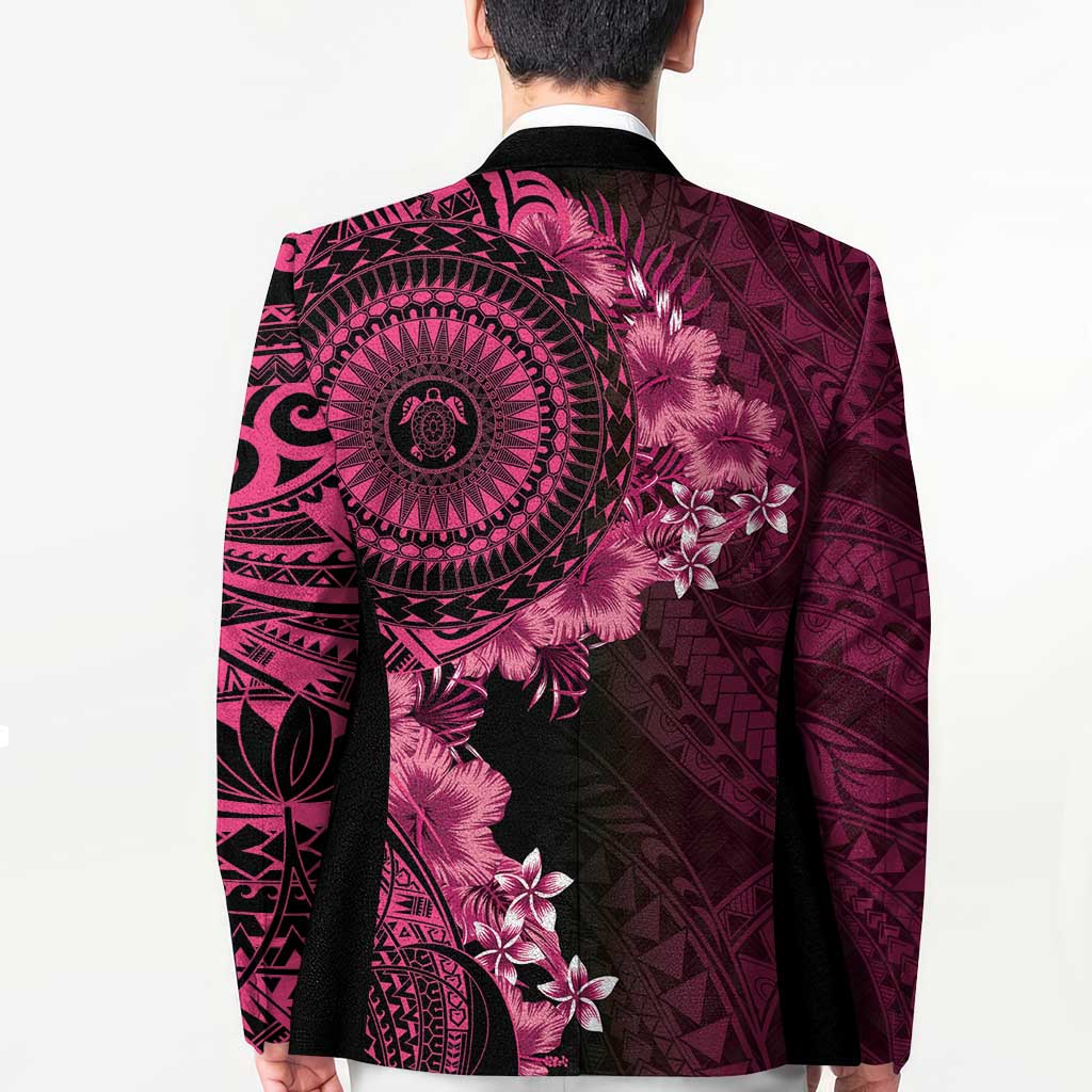 Vanuatu Blazer Hibisus Polynesian Pattern Pink - Polynesian Pride