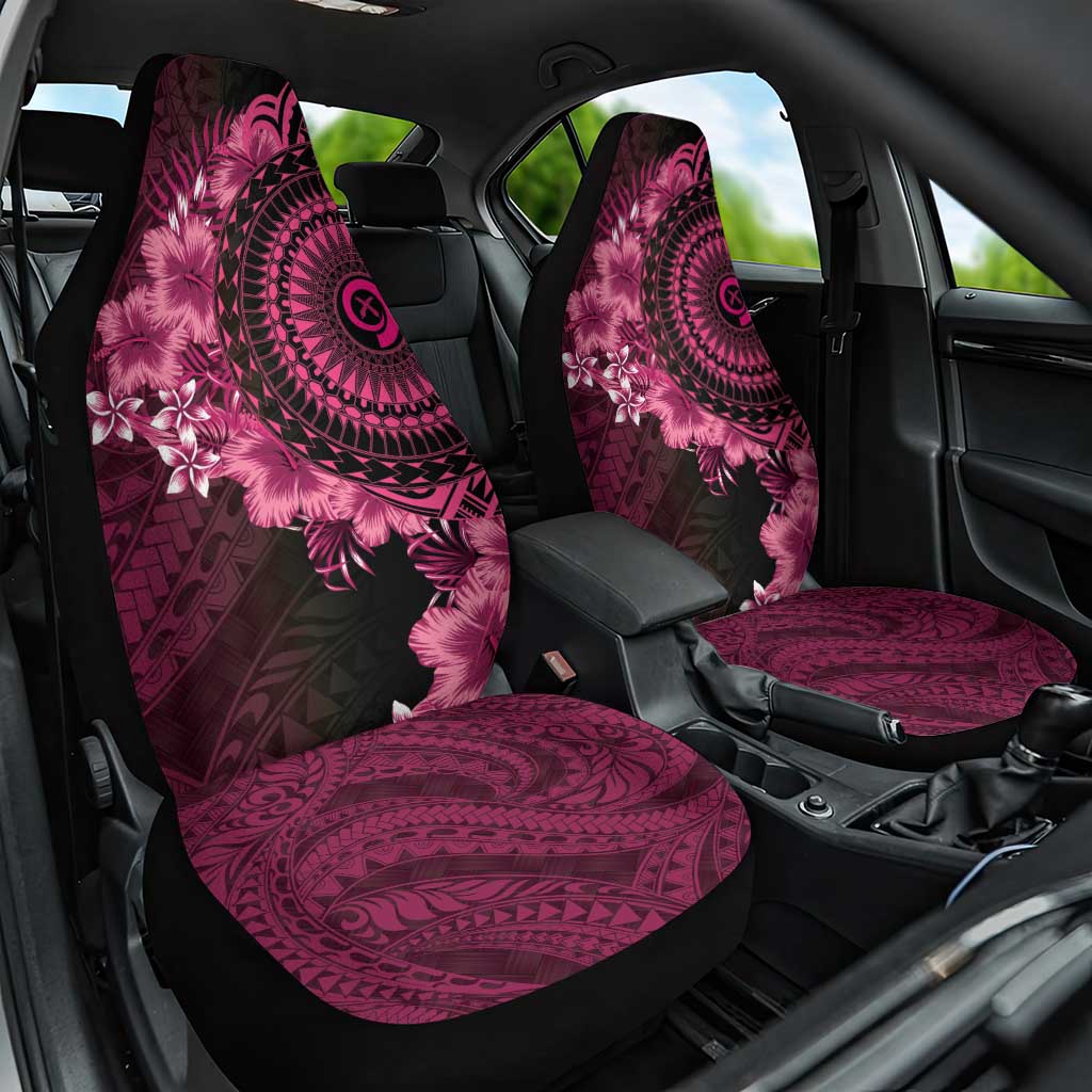 Vanuatu Car Seat Cover Hibisus Polynesian Pattern Pink - Polynesian Pride