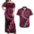 Vanuatu Couples Matching Off Shoulder Maxi Dress and Hawaiian Shirt Hibisus Polynesian Pattern Pink - Polynesian Pride