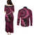 Vanuatu Couples Matching Puletasi and Long Sleeve Button Shirt Hibisus Polynesian Pattern Pink - Polynesian Pride