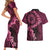 Vanuatu Couples Matching Short Sleeve Bodycon Dress and Hawaiian Shirt Hibisus Polynesian Pattern Pink - Polynesian Pride