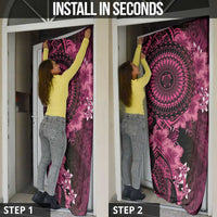 Vanuatu Door Cover Hibisus Polynesian Pattern Pink - Polynesian Pride