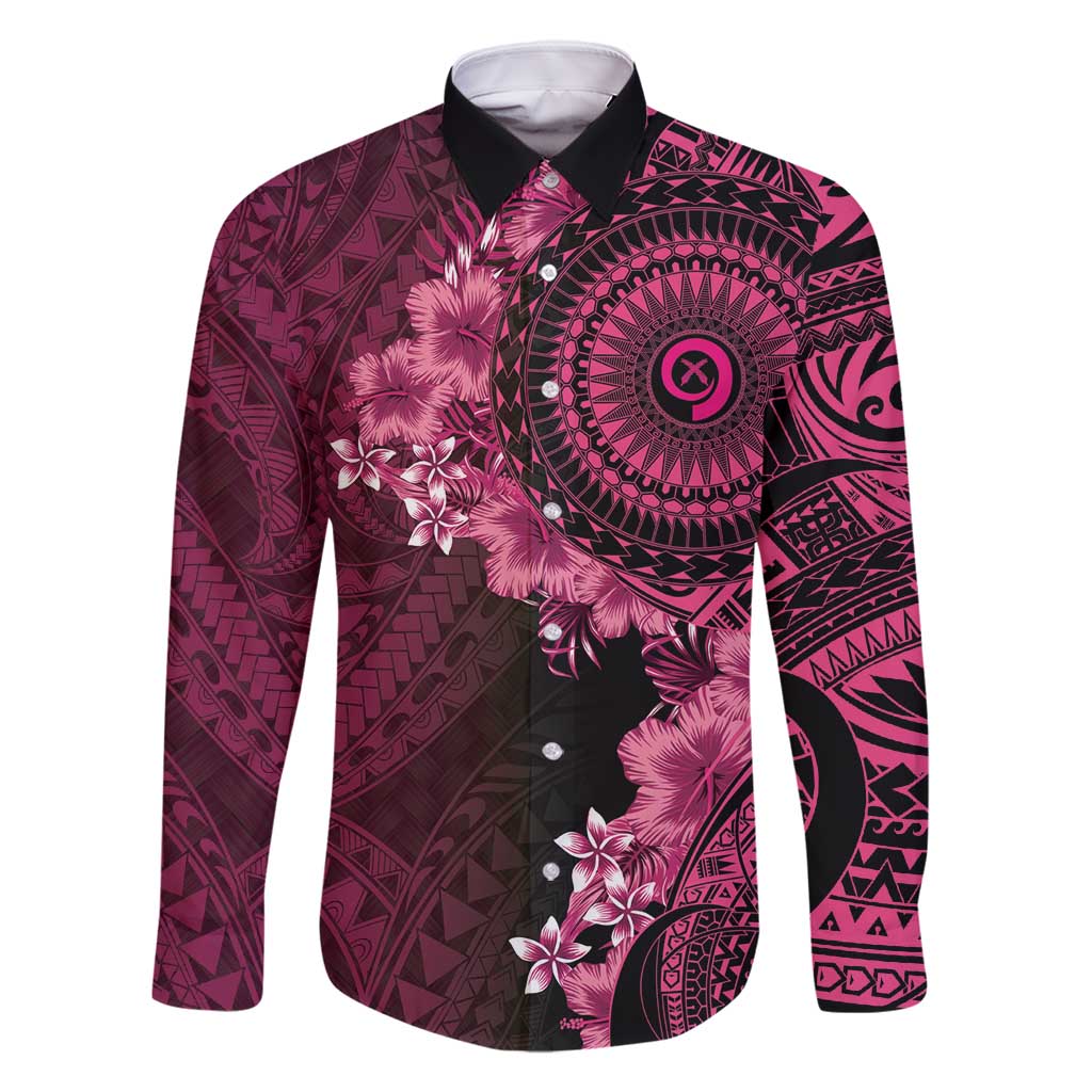 Vanuatu Family Matching Mermaid Dress and Hawaiian Shirt Hibisus Polynesian Pattern Pink - Polynesian Pride