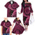 Vanuatu Family Matching Off The Shoulder Long Sleeve Dress and Hawaiian Shirt Hibisus Polynesian Pattern Pink - Polynesian Pride