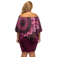 Vanuatu Family Matching Off Shoulder Short Dress and Hawaiian Shirt Hibisus Polynesian Pattern Pink - Polynesian Pride