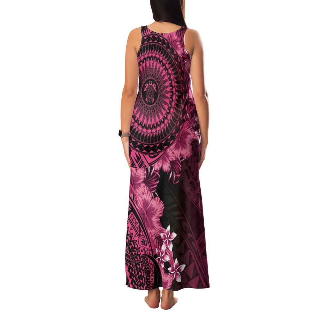 Vanuatu Family Matching Tank Maxi Dress and Hawaiian Shirt Hibisus Polynesian Pattern Pink - Polynesian Pride